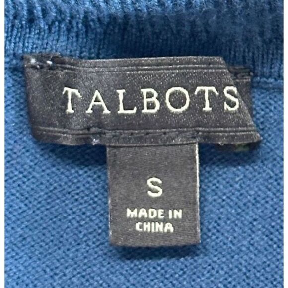 Talbots Turtleneck Sweater Long Sleeve Knit Pullover Top Blue Casual Size Small - Picture 5 of 6
